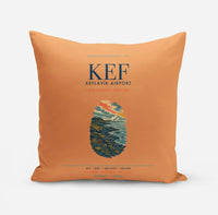 Thumbnail for Keflavík Airport (KEF) design on orange pillow