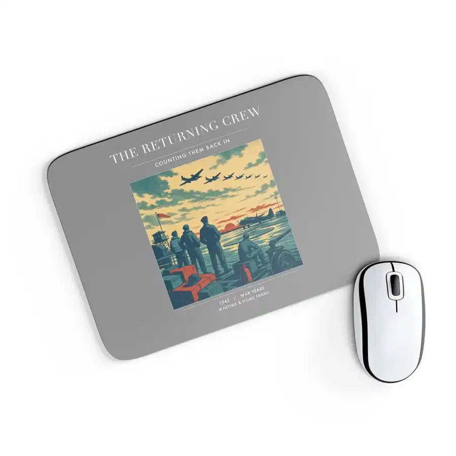 VINTAGE G4519 - The Returning Crew - Designed Mouse Pads design on gray rectangle