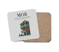 Thumbnail for Mobile Regional Airport (MOB) design on light gray 1 piece coaster