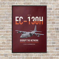 Thumbnail for EC-130H Compass Call vertical canvas print - framed - dark red background