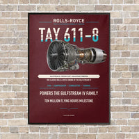Thumbnail for TAY 611-8 vertical canvas print - framed - dark red background