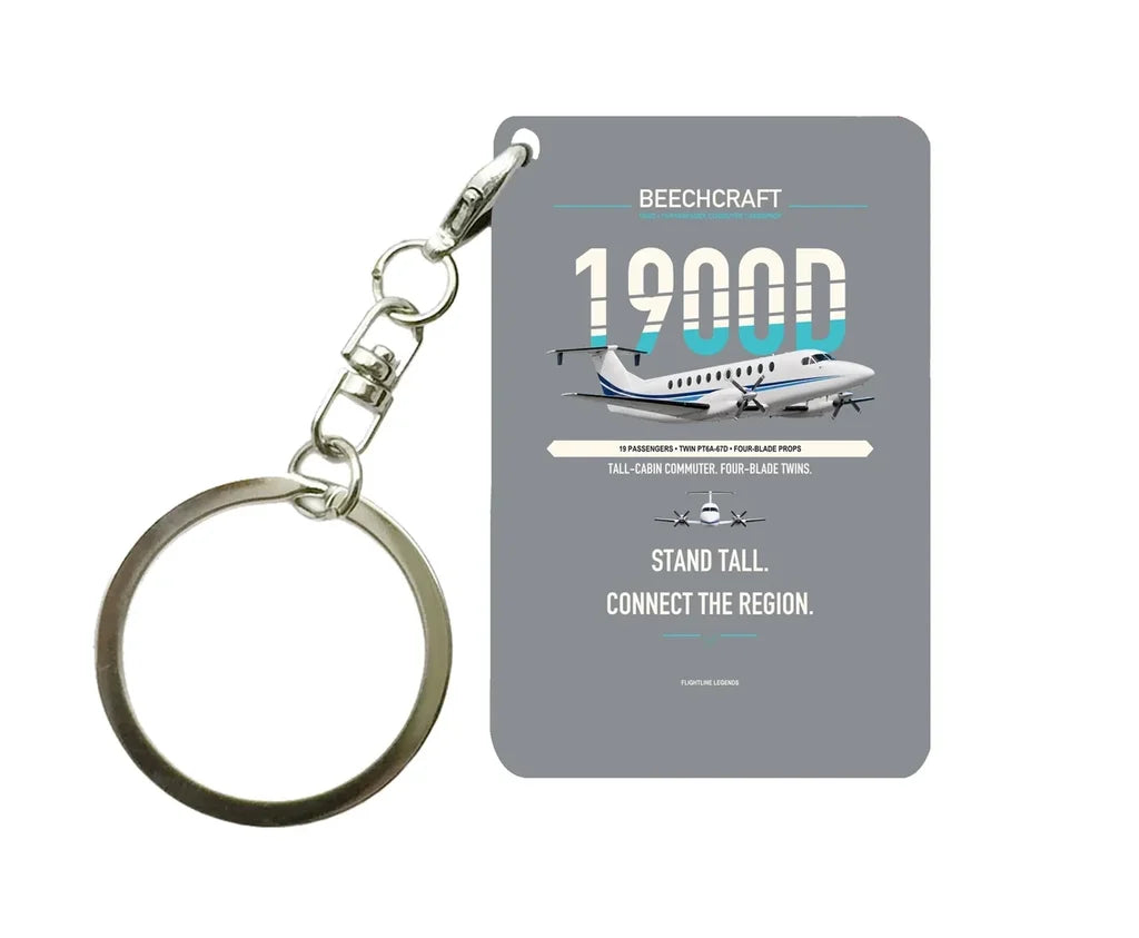 Beechcraft 1900D Key Chain design on gray key chain
