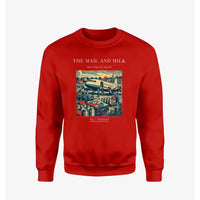Thumbnail for VINTAGE G4098 - The Mail And Milk - Designed Sweatshirts design on red