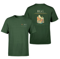 Thumbnail for Rostock-Laage Airport (RLG) design printed on dark green double-side t-shirt