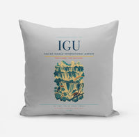 Thumbnail for Foz do Iguaçu International Airport (IGU) design on light gray pillow