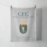 Thumbnail for Spokane International Airport (GEG) design on light gray towel