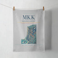 Thumbnail for Molokai Airport (MKK) design on light gray towel