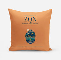 Thumbnail for Queenstown Airport (ZQN) design on orange pillow