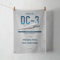 Thumbnail for Douglas DC-3 design on light gray towel