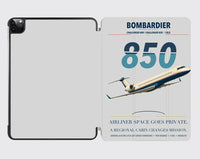 Thumbnail for Bombardier Challenger 850 design on light gray ipad tablet case