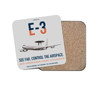 Thumbnail for E-3 Sentry AWACS design on light gray 1 piece coaster