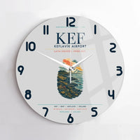 Thumbnail for Keflavík Airport (KEF) design on light gray no frame wall clock