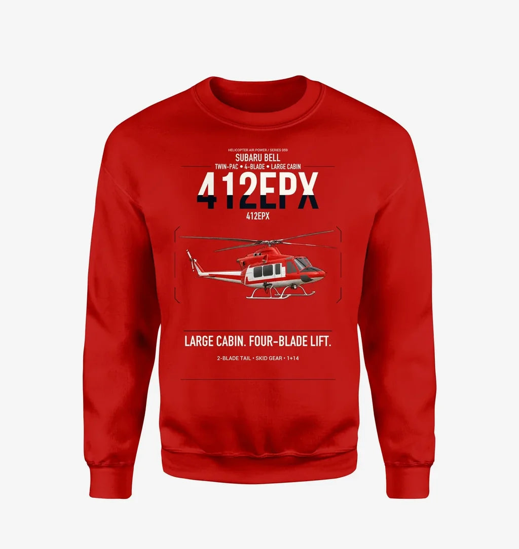 SUBARU Bell 412EPX design on red sweatshirt