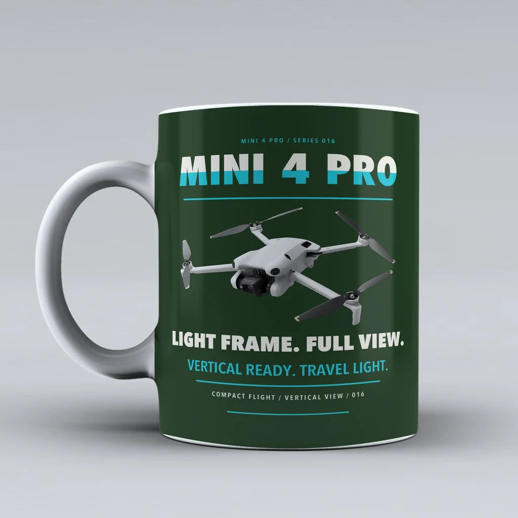 Mini 4 Pro Mug design on dark green dji