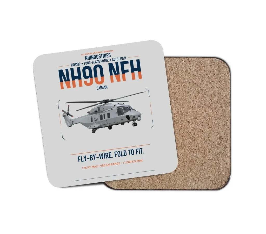 NHIndustries NH90 NFH Caïman design on light gray 1 piece coaster