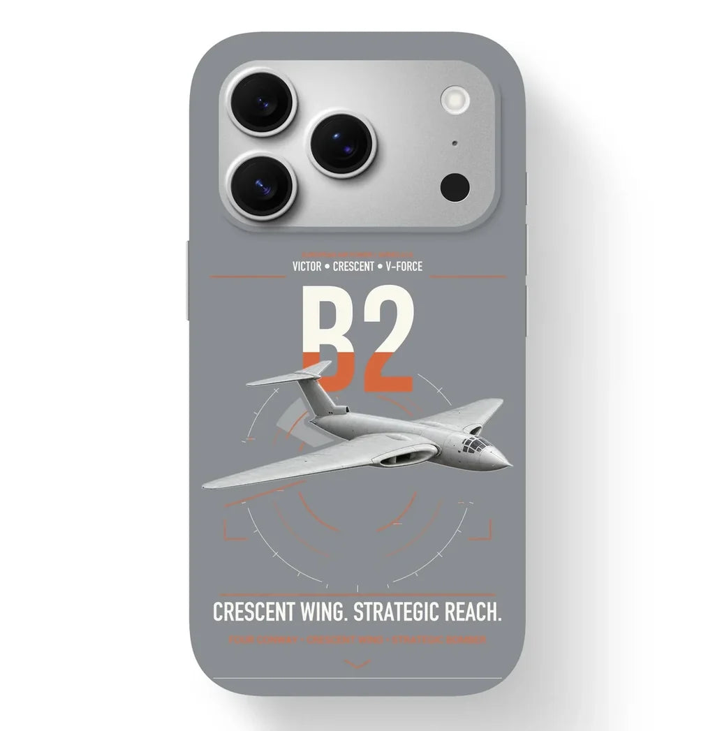 Handley Page Victor B2 design on gray magsafe iphone case, for iPhone 17 Pro