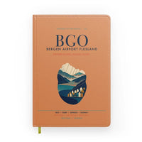 Thumbnail for Bergen Airport Flesland (BGO) design on orange notebook