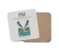 Thumbnail for Palm Beach International Airport (PBI) design on light gray 1 piece coaster
