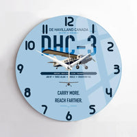 Thumbnail for DHC-3 Otter design on light blue no frame wall clock
