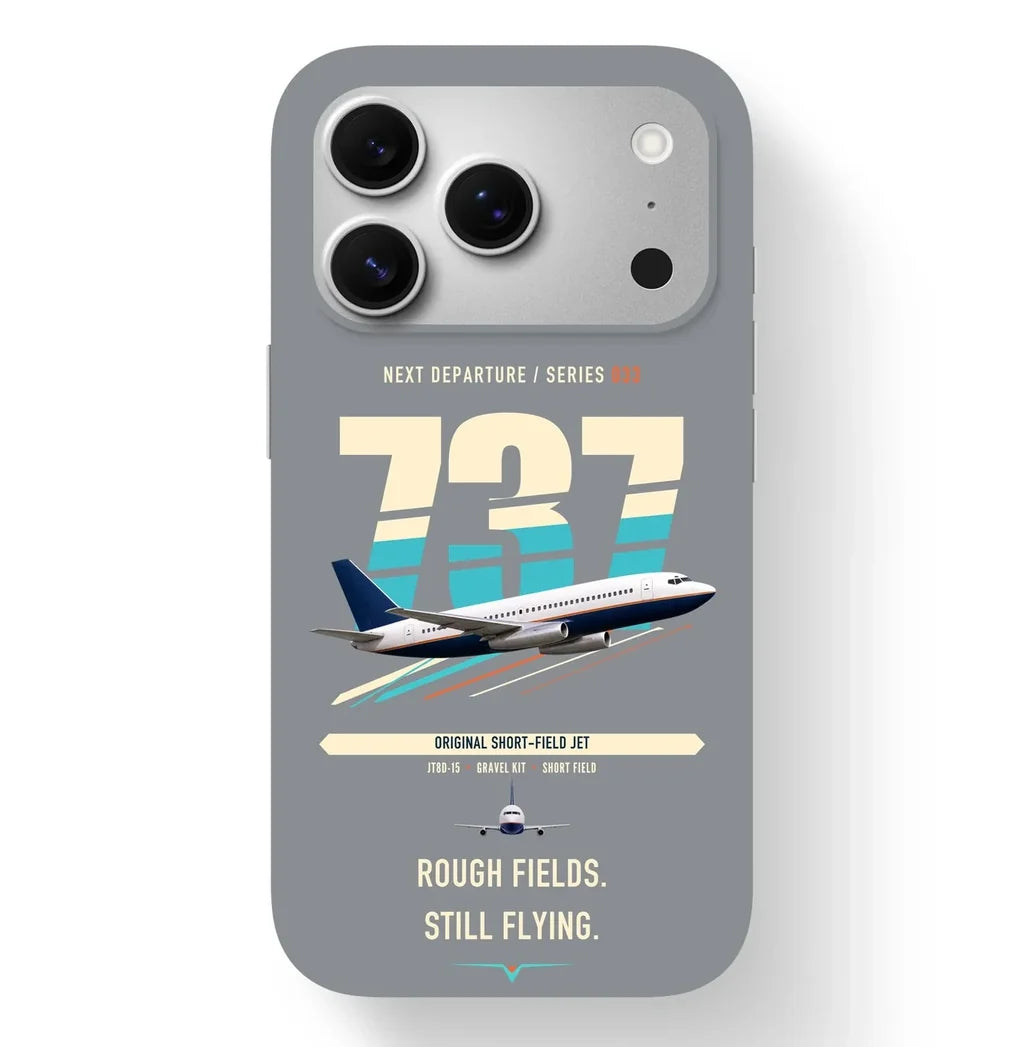 Boeing 737-200 design on gray magsafe iphone case