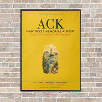 Thumbnail for Nantucket Memorial Airport ACK vertical canvas print - framed - yellow background