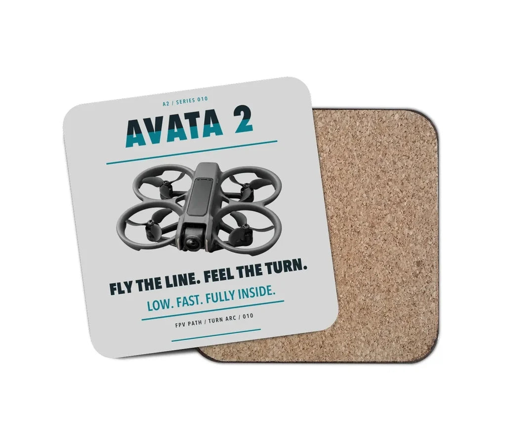 DJI Avata 2 design on light gray 1 piece coaster
