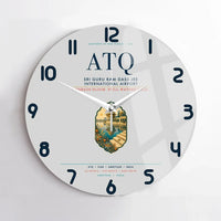 Thumbnail for Sri Guru Ram Dass Jee International Airport Amritsar (ATQ) design on light gray no frame wall clock