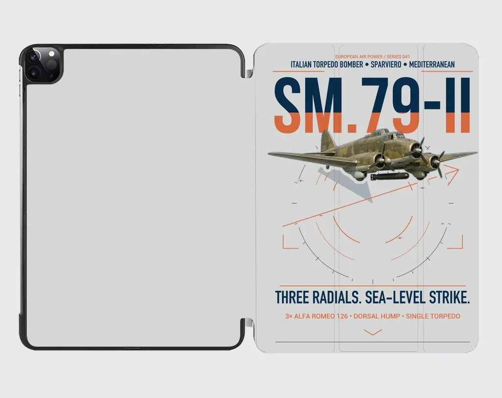 Savoia-Marchetti SM.79-II Sparviero design on light gray ipad tablet case