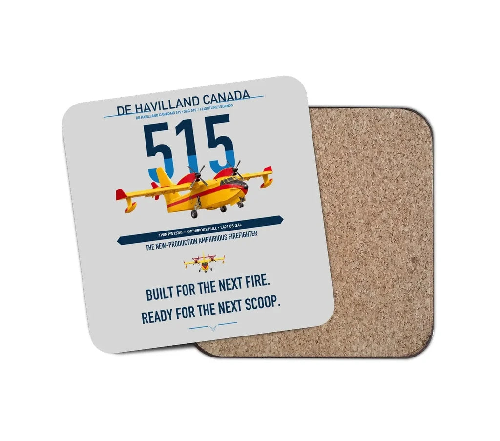 De Havilland Canadair 515 design on light gray 1 piece coaster
