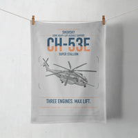 Thumbnail for Sikorsky CH-53E Super Stallion design on light gray towel