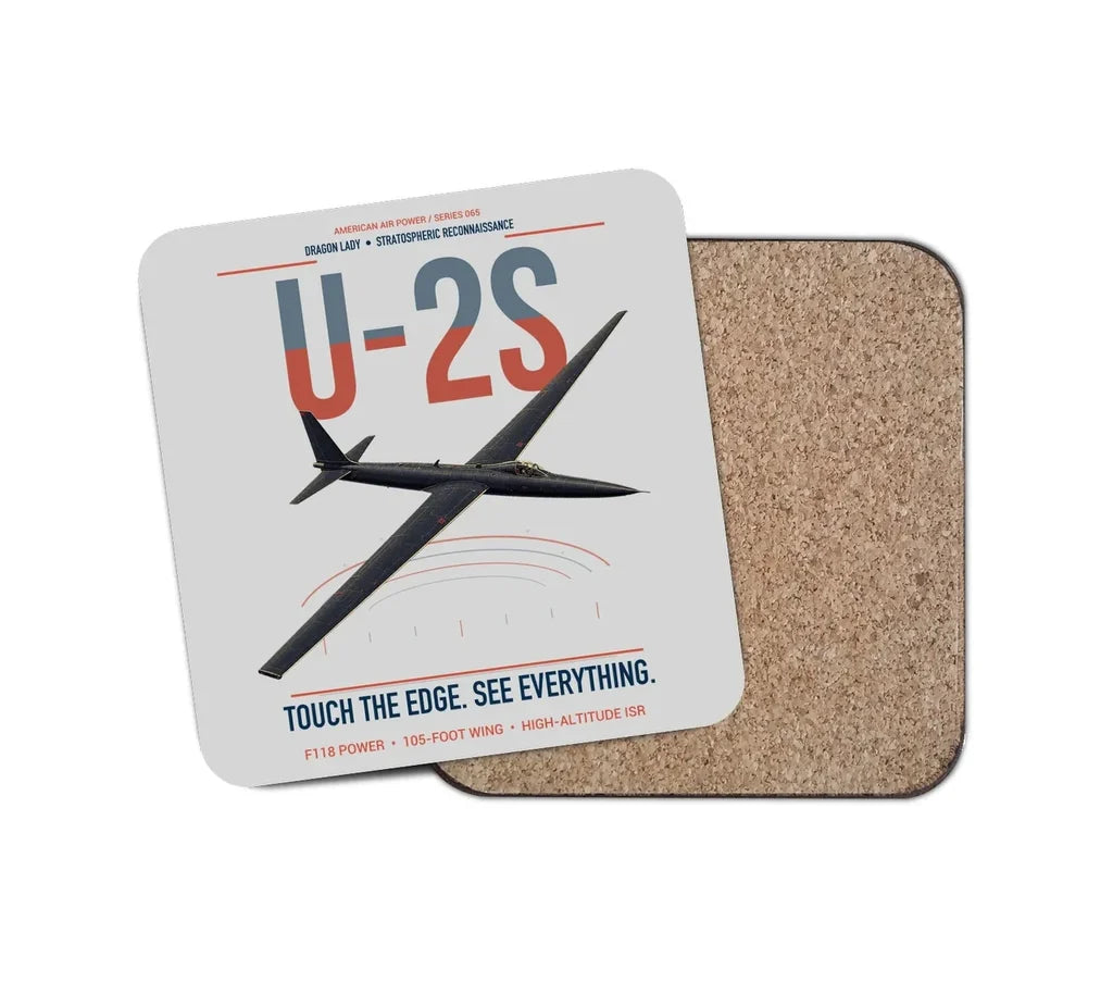 U-2S Dragon Lady design on light gray 1 piece coaster