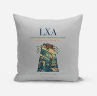 Thumbnail for Lhasa Gonggar International Airport (LXA) design on light gray pillow