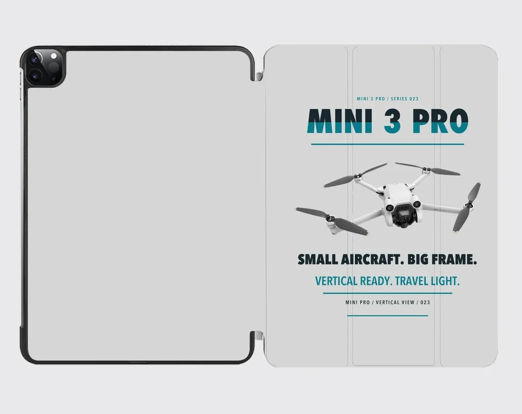 DJI Mini 3 Pro design on light gray ipad tablet case