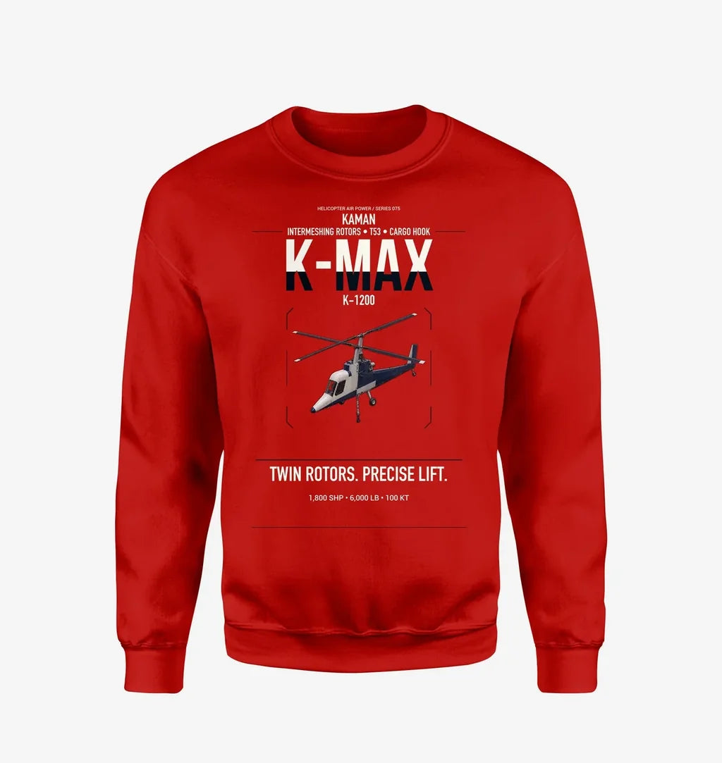 Kaman K-1200 K-MAX design on red sweatshirt