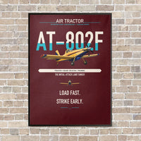 Thumbnail for Air Tractor AT-802F vertical canvas print - framed - dark red background