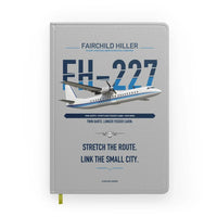 Thumbnail for Fairchild Hiller FH-227B design on light gray notebook