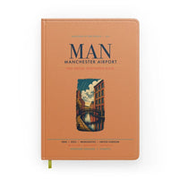 Thumbnail for Manchester Airport (MAN) design on orange notebook