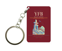 Thumbnail for Iqaluit Airport (YFB) design on dark red key chain