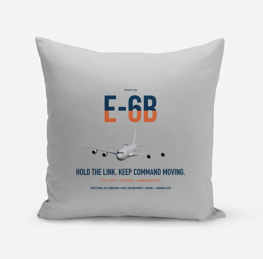 E-6B Mercury design on light gray pillow