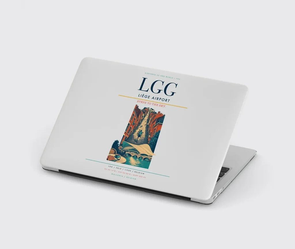 Liège Airport (LGG) design on light gray MacBook case