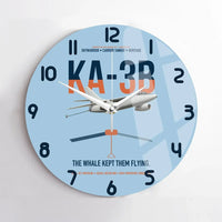 Thumbnail for KA-3B Skywarrior design on light blue no frame wall clock
