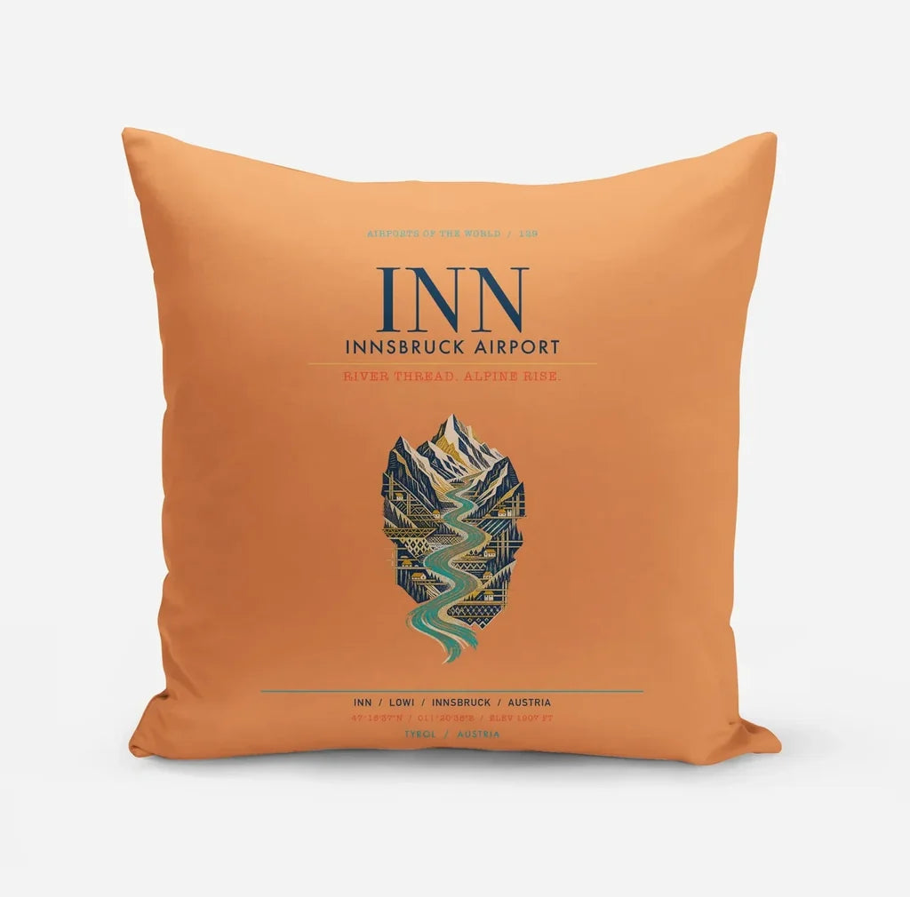 Innsbruck Airport (INN) design on orange pillow