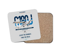 Thumbnail for Cessna 180J Skywagon design on light gray 1 piece coaster