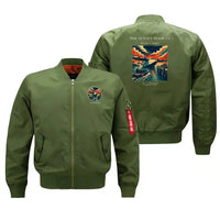 Thumbnail for VINTAGE G4277 - The Sunset Moor-Up - Bomber Jacket design on green