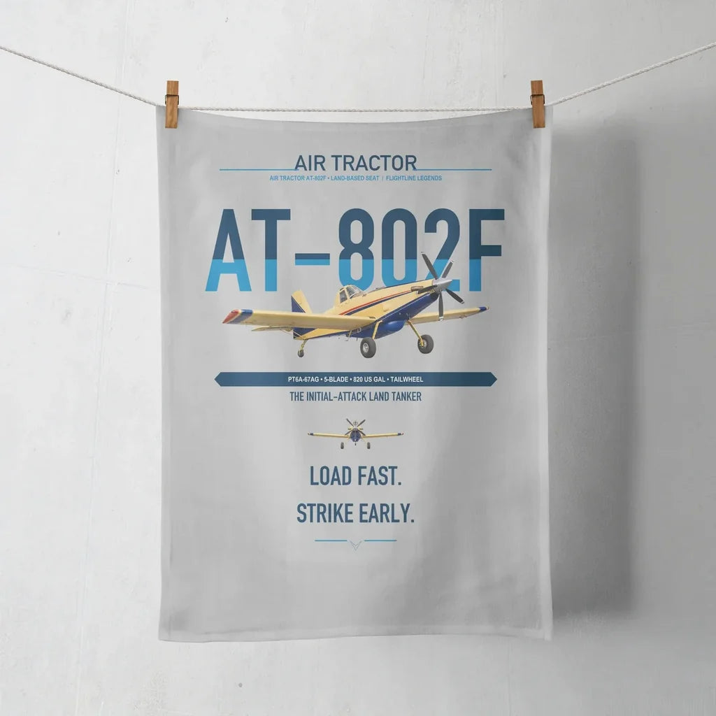 Air Tractor AT-802F design on light gray towel