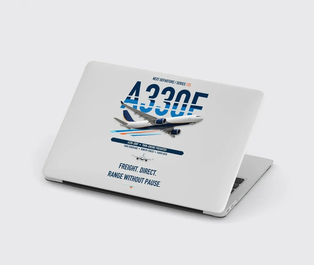 Airbus A330-200F design on light gray MacBook case