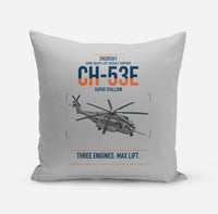 Thumbnail for Sikorsky CH-53E Super Stallion design on light gray pillow