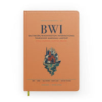 Thumbnail for Baltimore-Washington International Thurgood Marshall Airport (BWI) design on orange notebook