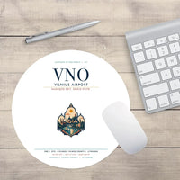 Thumbnail for Vilnius Airport (VNO) design on white round mouse pad