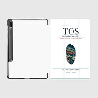 Thumbnail for Tromsø Airport (TOS) design on white samsung tablet tablet case